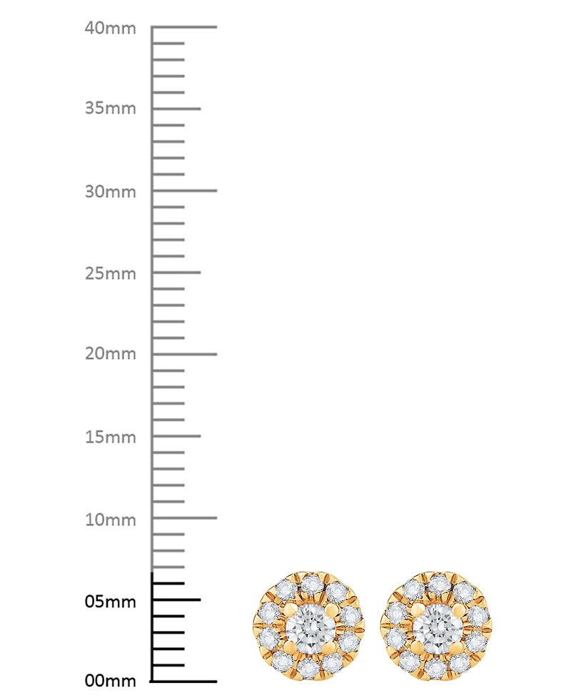 Diamond Round Halo Stud Earrings (1/2 ct. t.w.) 14k White Gold or