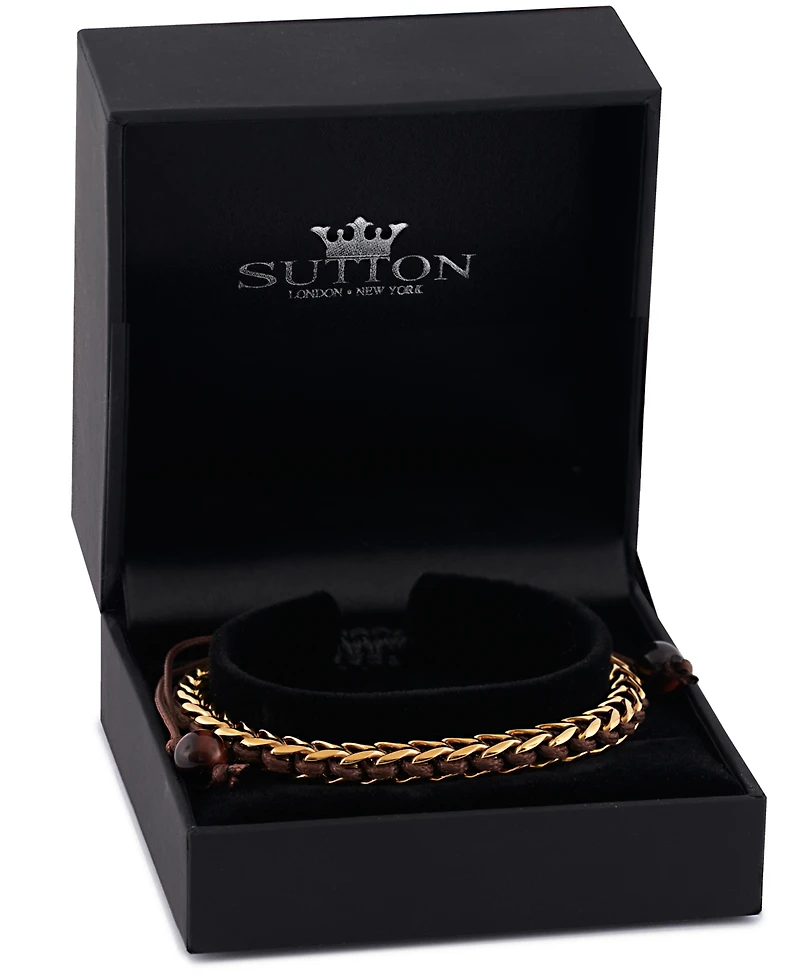 Rhona Sutton Gold Arrow Chain Wax Cord Stainless Steel Bracelet