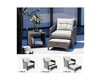 Pamapic 5-Piece Wicker Patio Conversation Set with Cushions