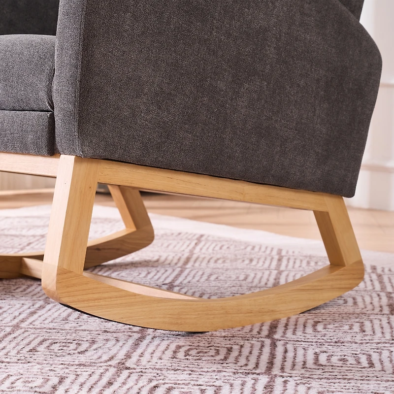 Streamdale Plush Rocking Lounge Chair with Side Pocket for Relaxation and Support