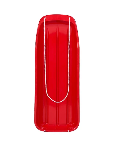 Best Choice Products 48in Kids Outdoor Plastic Sport Toboggan Winter Snow Sled Board Toy w/ Pull Rope