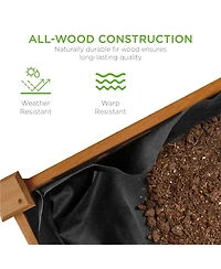 Best Choice Product 48x24x30in Raised Garden Bed, Elevated Wooden Planter for Yard w/ Foot Caps, Bed Liner