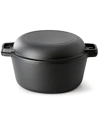 MegaChef 5 Quart Pre-Seasoned 2-in-1 Cast Iron Dutch Oven and Skillet
