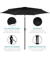 Best Choice Products 10ft Outdoor Steel Market Patio Umbrella w/ Crank, Tilt Push Button, 6 Ribs