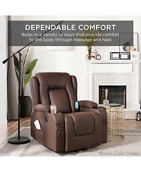 Best Choice Products Electric Power Lift Linen Recliner Massage Chair Furniture w/ Usb Port, Heat, Cupholders
