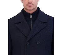 Kenneth Cole Men's Boucle Double Breasted Peacoat