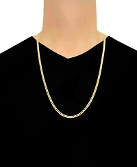 30" Two-Tone Open Curb Link Chain Necklace (3-5/8mm) in Solid 14k Gold & White Gold