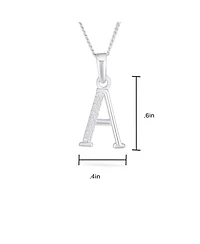 Bling Jewelry Delicate Abc Cubic Zirconia Pave Cz Capital Block Letter Alphabet Initial Pendant Necklace .925 Sterling Silver