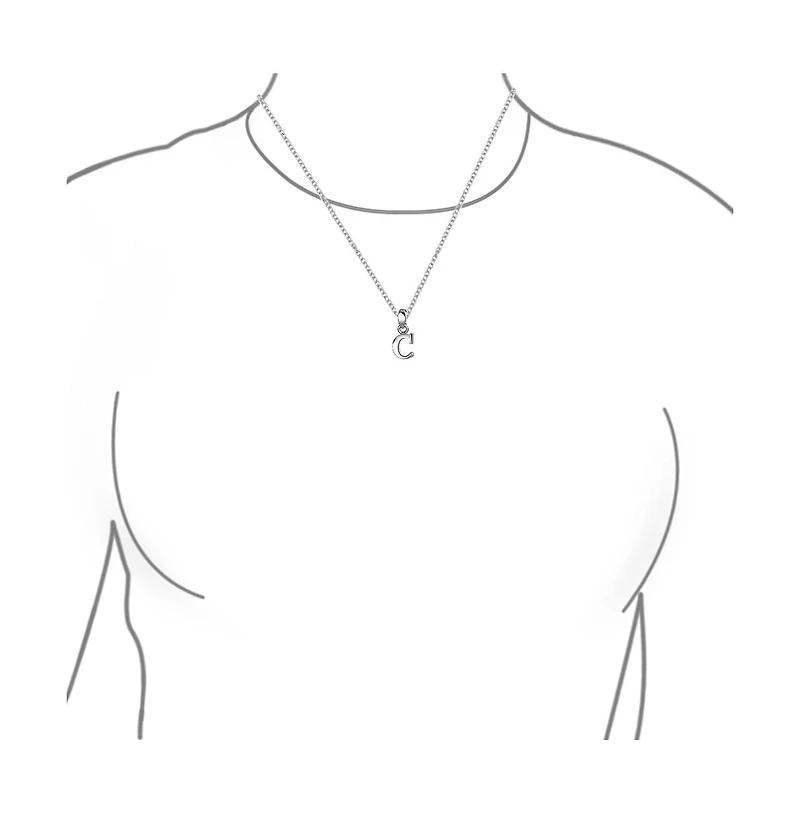 Bling Jewelry Abc Capital Block Letter Alphabet A-z Initial Pendant Necklace .925 Sterling Silver