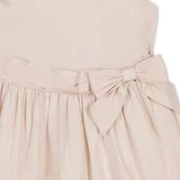 Hope & Henry Baby Girls Flutter Sleeve Tiered Sateen Party Dress
