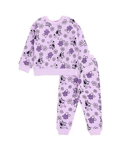 Bluey Toddler Girls Fleece Sweatshirt and Jogger Pants Outfit Set to