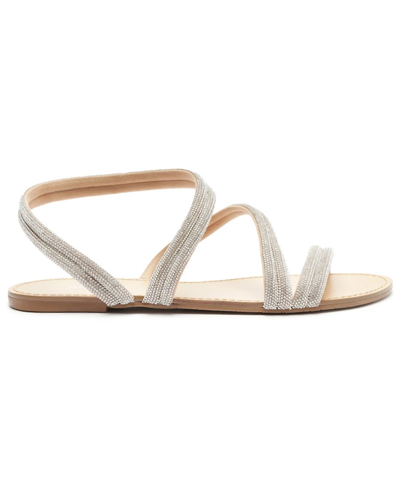 Arezzo Women's Mikayla Rhinestone Flat Sandals
