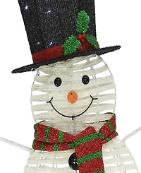 Puleo 48" Outdoor Pre-Lit Snowman with Led Lights