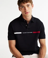 Tommy Hilfiger Men's Short Sleeve Embroidered Chest Stripe Polo Shirt
