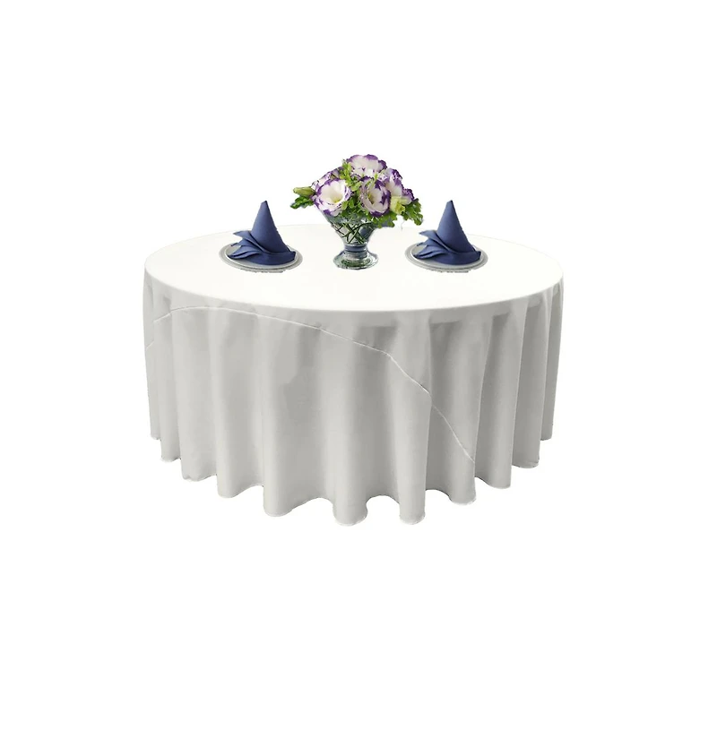 Polyester Poplin 120-Inch Round Tablecloth Durable and Elegant Table Covering