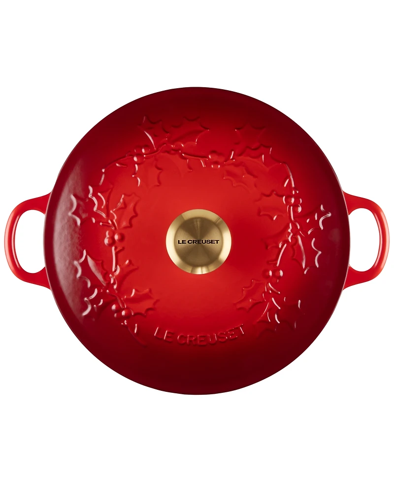 Le Creuset Holly Collection Enameled Cast Iron 4.5 Qt. Traditional Chef's Oven with Lid