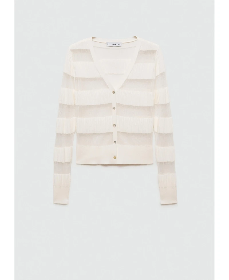 Mango Women's Sheer Textured Cardigan Sweater