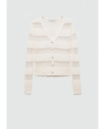 Mango Women's Sheer Textured Cardigan Sweater