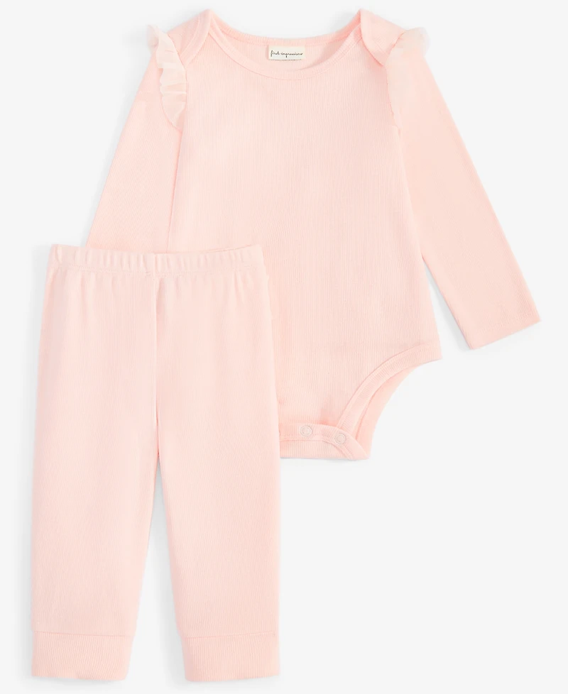 Baby Girls Tiny Dancer Ruffled Bodysuit & Pants, 2 Piece Set, Exclusively at Macy's