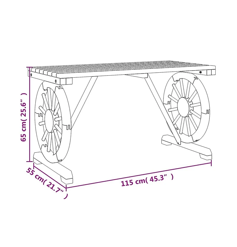 vidaXL Patio Table 45.3"x21.7"x25.6" Solid Wood Fir