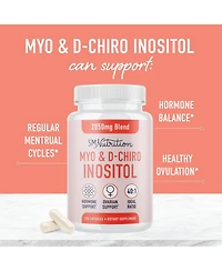Myo-Inositol & D-Chiro Inositol for Women's Hormone Balance, Ideal 40:1 Ratio, Menstrual Cycle & Ovarian Health Support Supplement, SMNutrition, 120ct