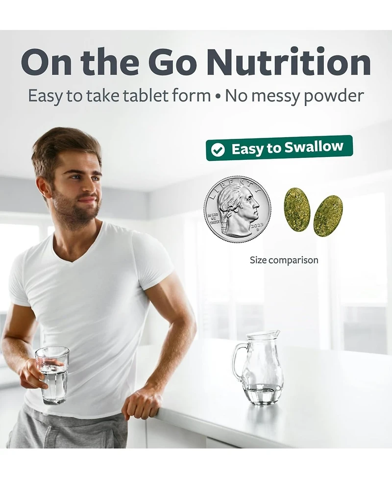Organic Super Greens Tablets, Complete Superfood Supplement for Super Antioxidants, Energy, Gut Health, and Immune Support, Health's Harmony