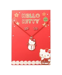 Hello Kitty Sanrio Snowman Necklace and Earring Christmas Set