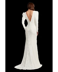 Tadashi Shoji Women's Irelina Puff Sleeve Embroidered Gown