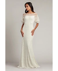 Tadashi Shoji Women's Whelan Embroidered Puff-Sleeve Gown