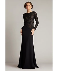 Tadashi Shoji Women's Shika Embroidered Crepe Gown
