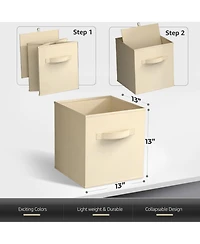 Sorbus 13 Inch 8 Pack Sturdy Collapsible Fabric Storage Cubes with Handle - for Organizing Clothes, Toys, Books, Shelves & more
