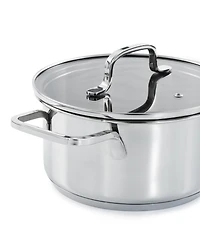BergHOFF DiNA Helix 5pc Recycled 18/10 Stainless Steel Cookware Set, Glass Lids