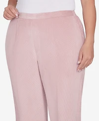Alfred Dunner Plus Telluride Corduroy Elastic Waist Short Length Pleated Pants