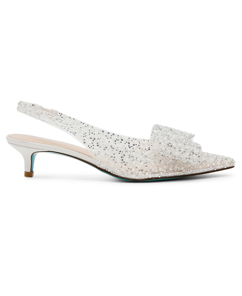 Betsey Johnson Patti Lucite Slingback Kitten Pumps