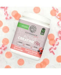 Sunwarrior Active Creatine for Her, Monohydrate Powder Micronized PreWorkout Recovery Supplement for Women, Sunwarrior, Raspberry Lemonade Flavor, 50