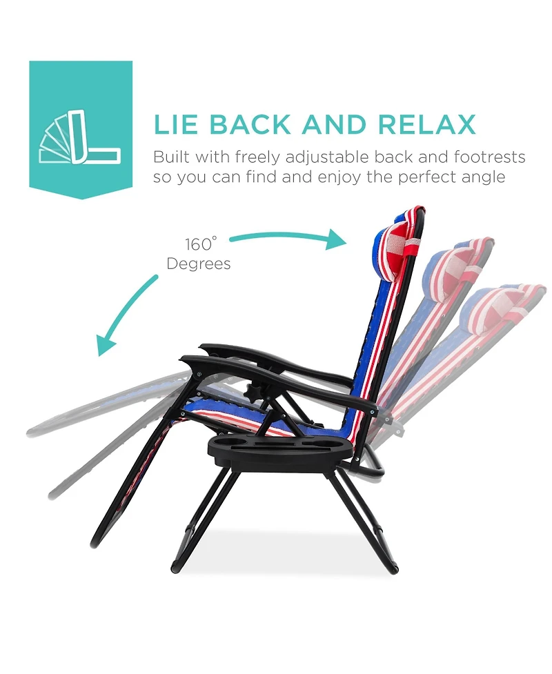 Best Choice Products Set of 2 Zero Gravity Lounge Chair Recliners for Patio