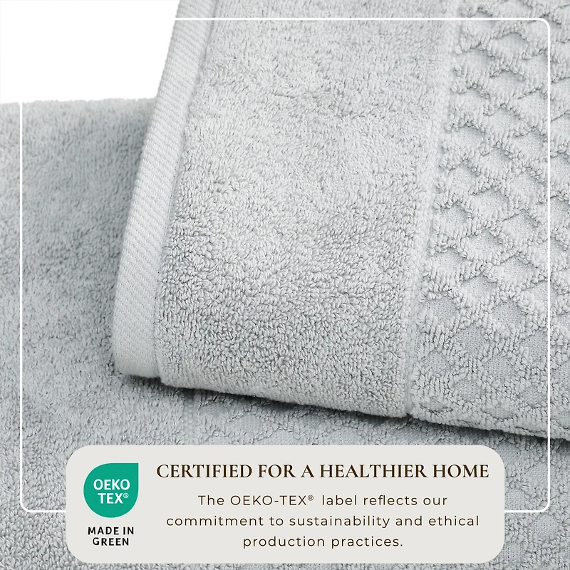 Linery & Co. Quick-Drying Cotton Diamond Waffle Textured Bath Towel, 54" x 27"