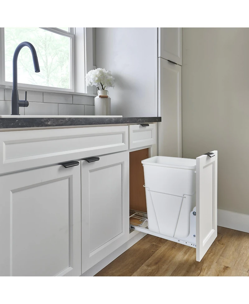 Rev-a-Shelf Single Pullout Kitchen Cabinet Trash Can 30 qt., Rv-9PB S