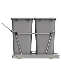 Rev-a-Shelf Double Pullout Trash Can 35 qt. for Kitchen, Silver, Rv-18KD-17C S