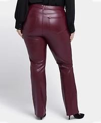 Nydj Plus Artificial Leather Marilyn Straight Pants