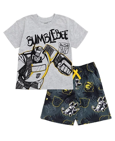 Transformers Toddler Boys Bumblebee Optimus Prime Graphic T-Shirt & Mesh Shorts Outfit Set to