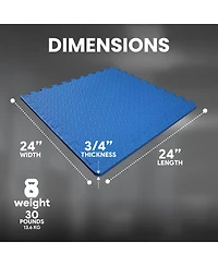 BalanceFrom Fitness 96 Sq Ft Interlocking Eva Foam Exercise Mat Tiles, Blue