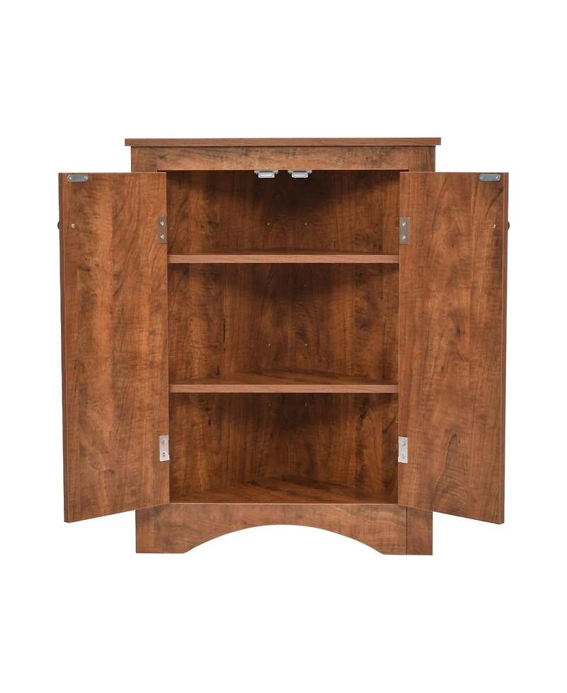 Slickblue Corner Triangle Bathroom Storage Cabinet with Adjustable Shelves for Space-Saving Organization