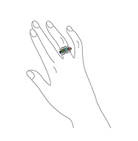 Bling Jewelry Southwest Boho Western Style 5 Rectangle Multi Color Natural Stones Bezel Set Statement Wide Band Ring Oxidized .925 Sterling Silver