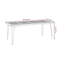 vidaXL Patio Table with Hairpin Legs 78.7"x35.4"x29.5" Solid Wood Acacia