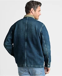 Lands' End Men's Blanket Lined Denim Jacket With Corduroy Collar
