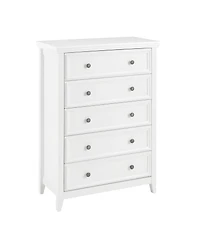 Modern 5-Drawer Dresser – White Cabinet with 5 Drawers, Ideal for Living Room or Farmhouse Closet Storage