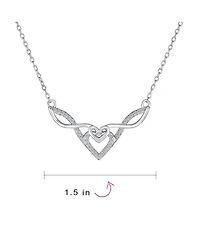 Bling Jewelry Good Luck Friendship Cz Accent Heart Trinity Irish Love Knot Infinity Celtic Necklace Collar Pendant Couples .925 Sterling Silver