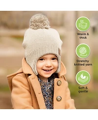 KeaBabies Muff Baby Beanie, Hat for Boys, Girls, Winter Hats Kids, Newborn, Infant, Toddler 0-36 months