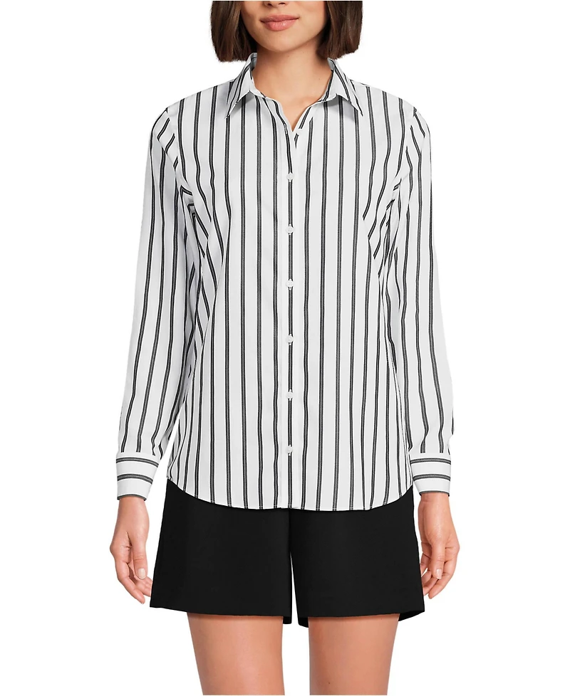Lands' End Women's No Iron Button Front Shirt